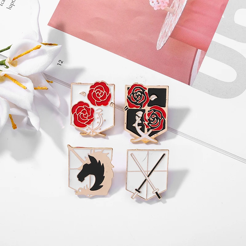 Эмалевые значки с эмблемой легиона из аниме атака на Титанов металлические броши