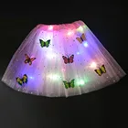 Женская светящаяся неоновая юбка-пачка со звездами и блестками и бабочкой, танцевальный костюм со светодиодной подсветильник для косплея, свадьбы, вечеринки, Дня Святого Валентина