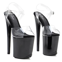 leecabe 8inches pvc upper shoes sexy dance shoes 20 cm high heels sandals shoes night club women for pole dancing