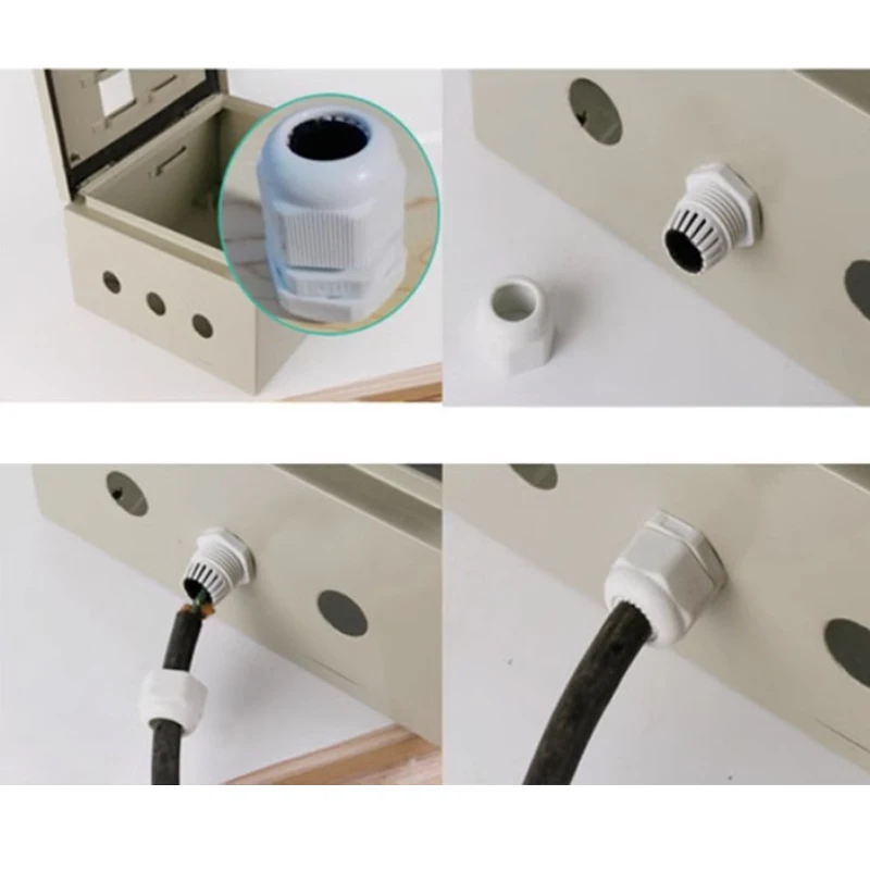 IP68 PG7-PG48 Белый/черный нейлоновый пластиковый разъем Водонепроницаемый кабельный