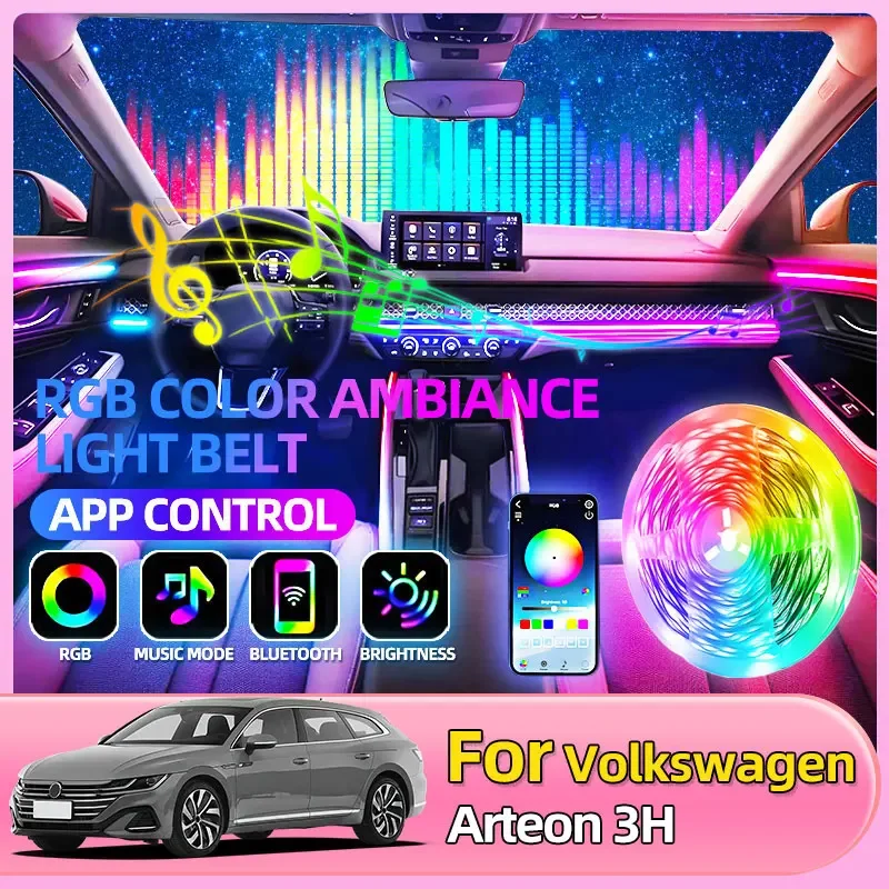 Фото Приложение управления салоном автомобиля, светодиодная атмосферная лампа для Volkswagen Arteon 3H Passat Jetta Bora Phideon Magotan Tiguan T-Roc MQB №1