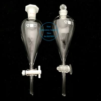 1pcs 60ml to 2000ml glass pear shaped separating funnel with ptfe glass piston for laboratory oil separation