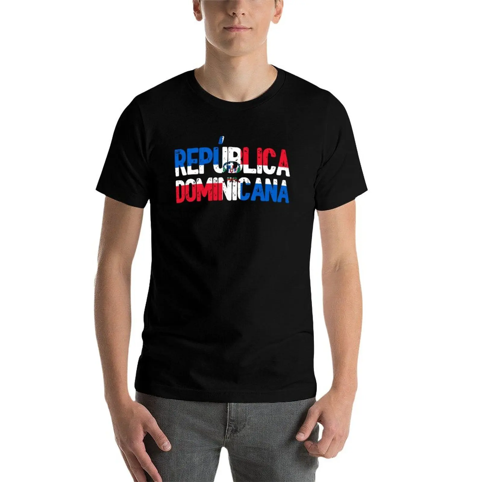 Фото Футболка с флагом Республики Доминикана I - Спортивная футболка с коротким рукавом для бега и тренировок в спортзале №4