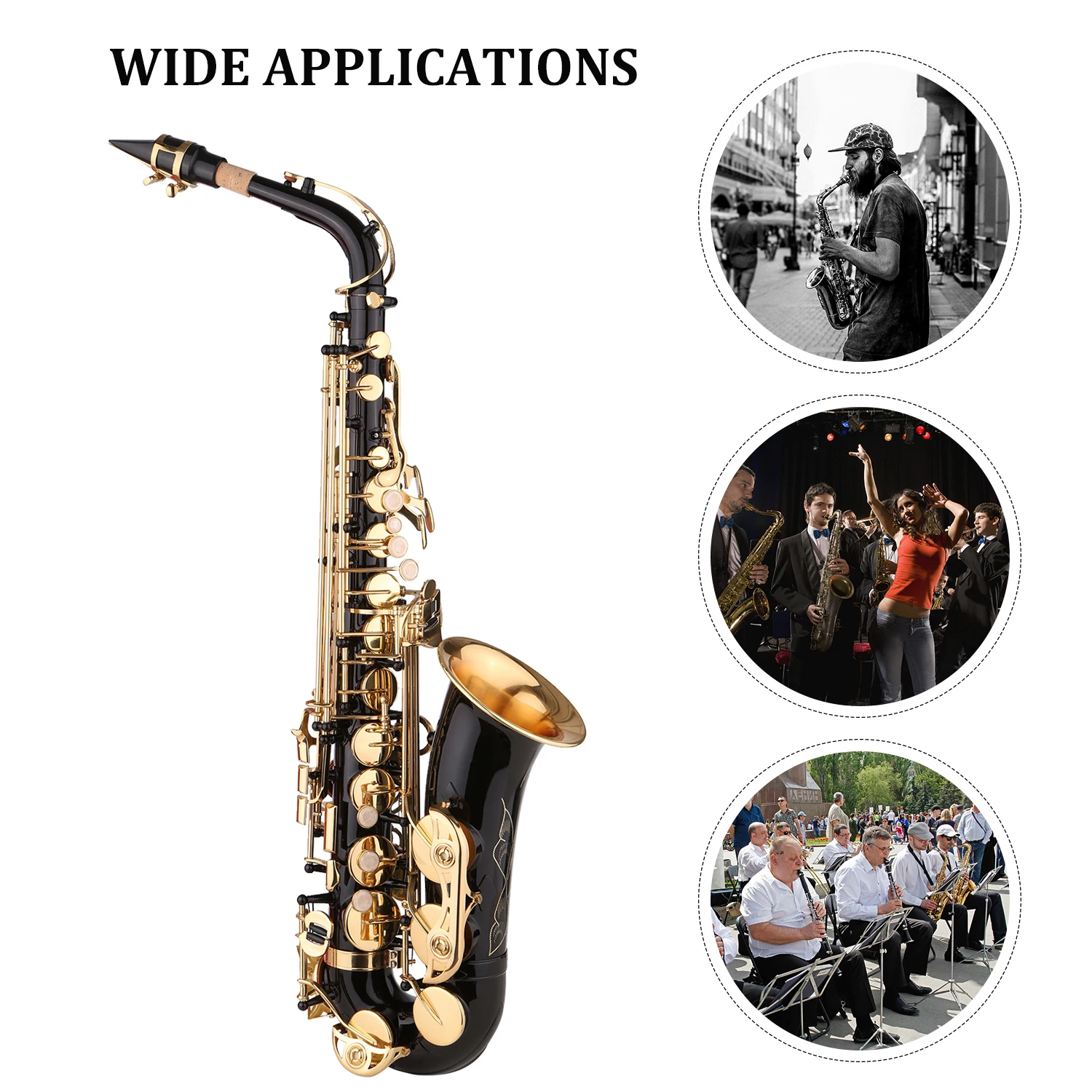 Eb альт-саксофон латунная краска E-flat Sax черная золотой лак Деревообрабатывающие