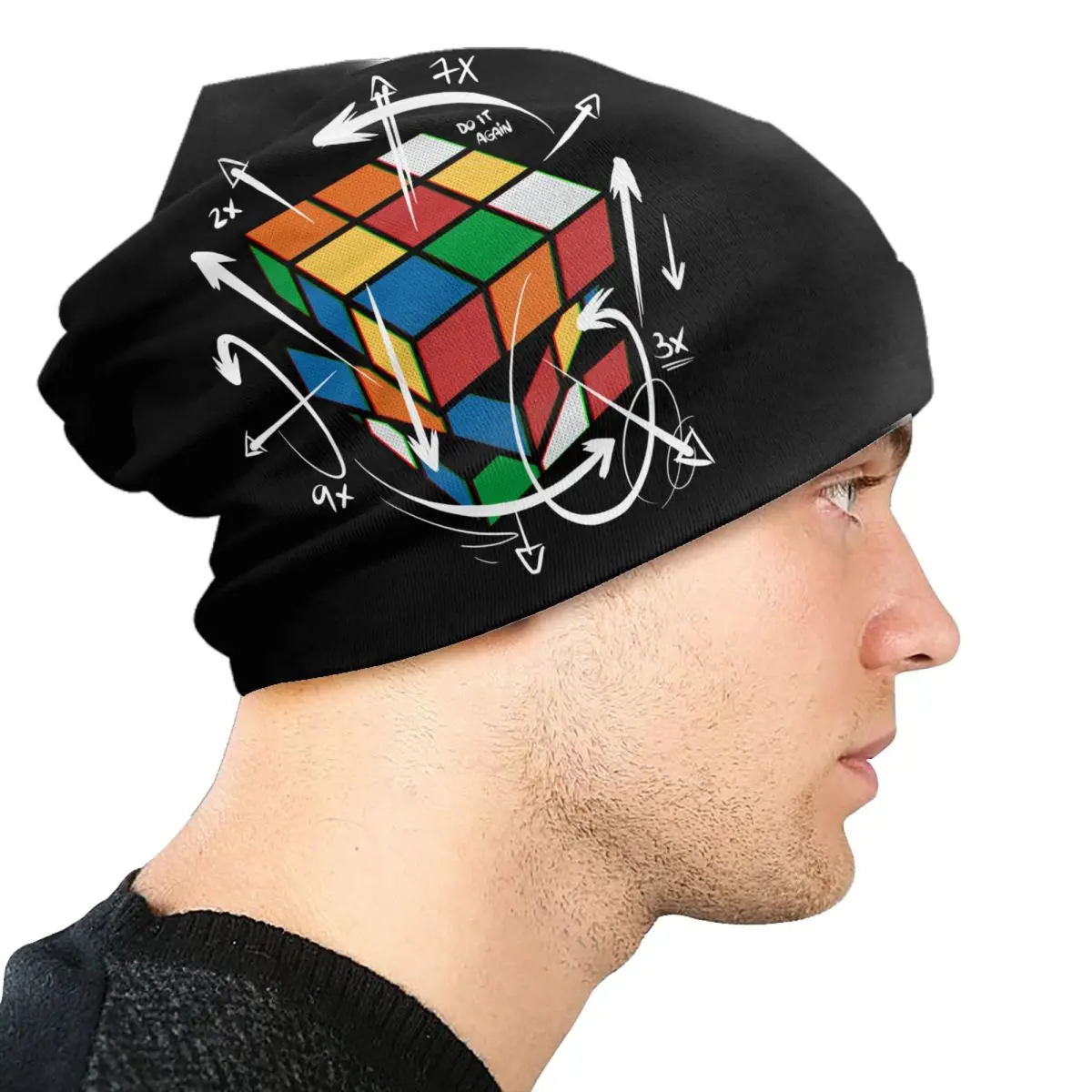 Изготовленные на заказ кубик Рубикса математическая формула шапочки Skullies