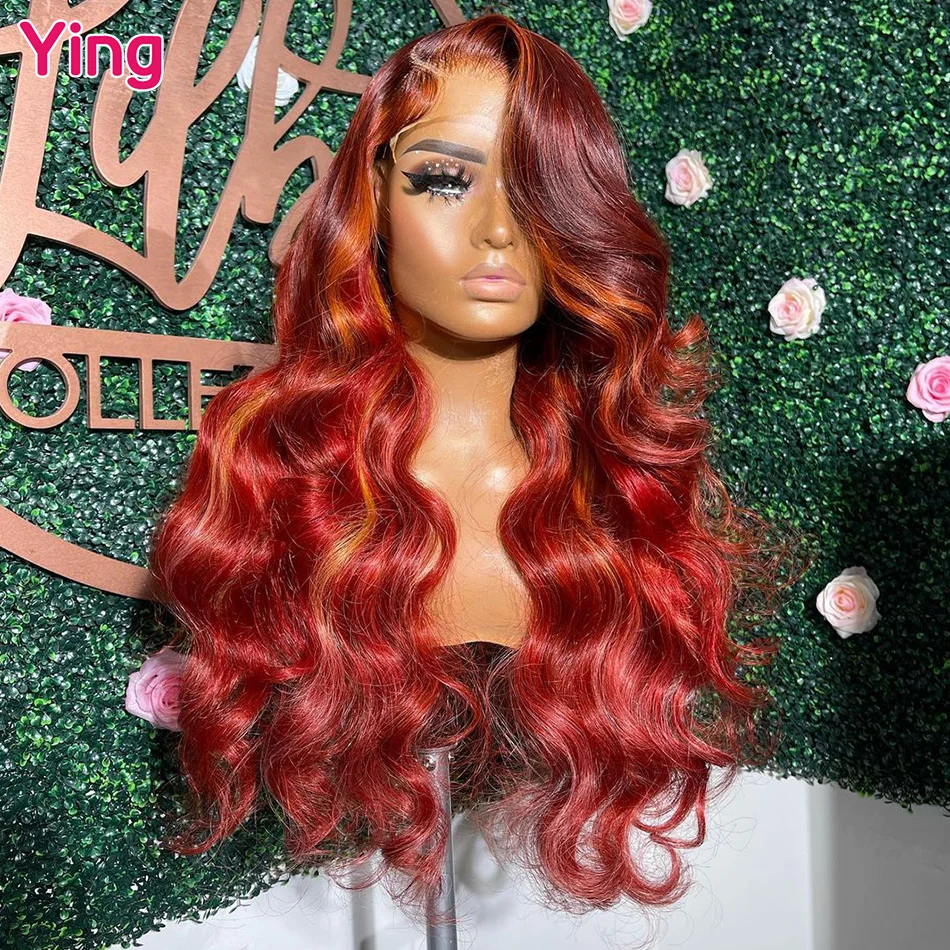 Ying Hair Reddish Brown 10A Body Wave 13x4 Lace Front Wig Human Hair 13x6 Lace Front Wig PrePlucked 5x5 HD Transparent Lace Wig