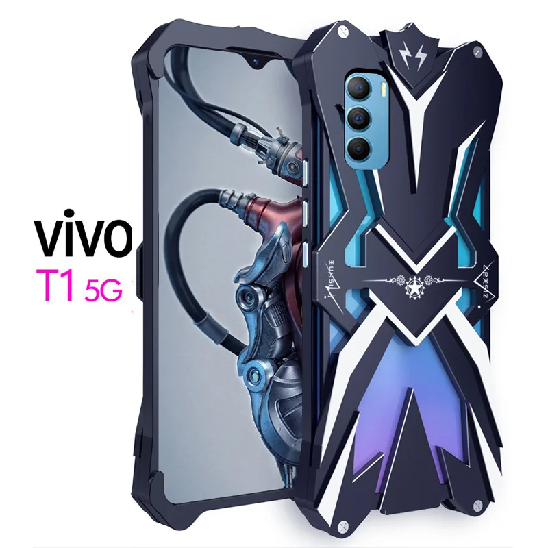 

Zimon Luxury New Thor Heavy Duty Armor Metal Aluminum Phone Cases For Vivo S16 S15 X90 X80 Pro Plus Y76s Y76 T2X Cover Pro Case