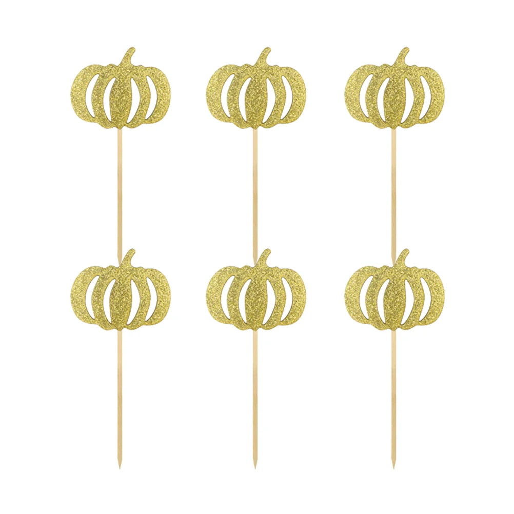 

Cupcake Thanksgiving Topper Cute Pick Party Decoration Cake Decorating Supplies Fruit Drinks Picks