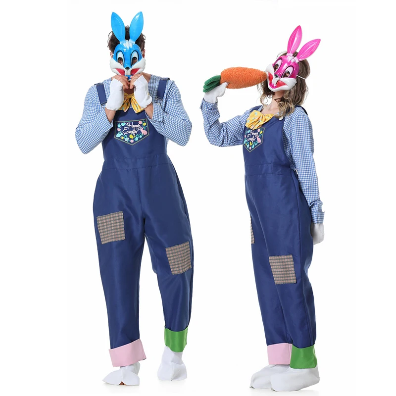 

Карнавал Хэллоуин Пасхальный костюм кролика унисекс родитель-ребенок Кролик талисман наряд косплей фантазийное платье
