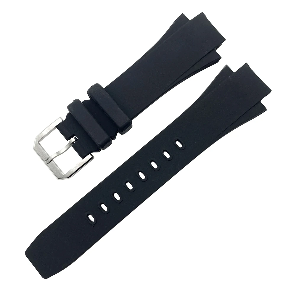 26x16mm Watch Band for IWC Aquatimer Replacement Strap IW354807 Bracelet for Men Black Silionce Rubber Belt Pin Buckle Masculino