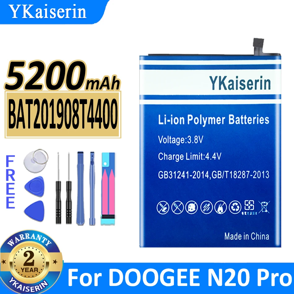 

5200mAh YKaiserin Battery BAT201908T4400 For DOOGEE N20 Pro N20Pro Mobile Phone Batteries