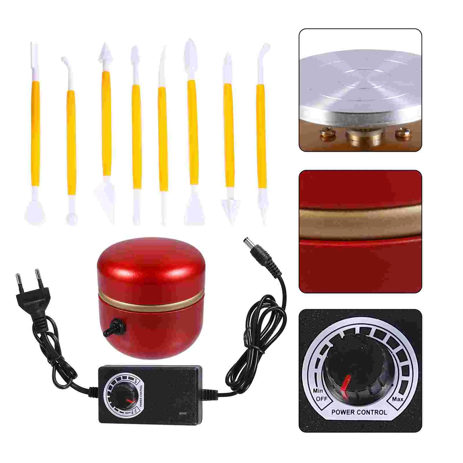 

1 Set Mini Electric Pottery Wheel Adjustable Machine with Sculpting Tool Plug