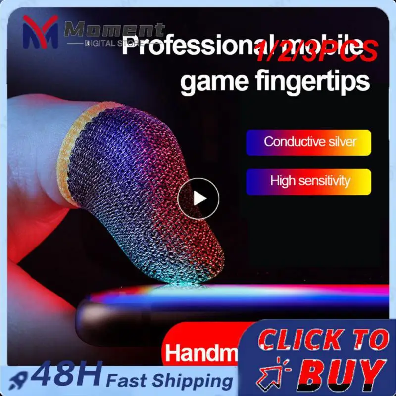 

1/2/3PCS Gaming Fingertips Cover 1 Pair Finger cots Breathable Thumb Luminous Anti-slip Touch Screen Finger Gloves for PUBG