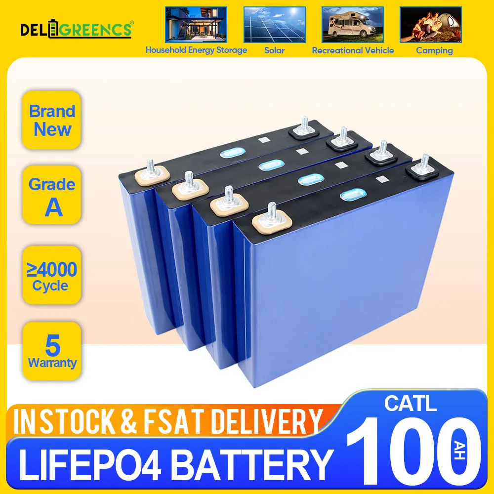 

CATL12V 24V 36V 48V 100AH Brand New LiFePO4 Battery Pack Lithium ion Cells 3.2V Lifepo4 Batteries in stock Ship Free