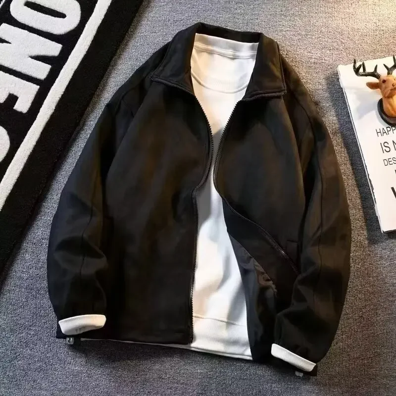 Новинка 2024 стильная весенне-осенняя куртка из замши тонкая Классическая нишевая