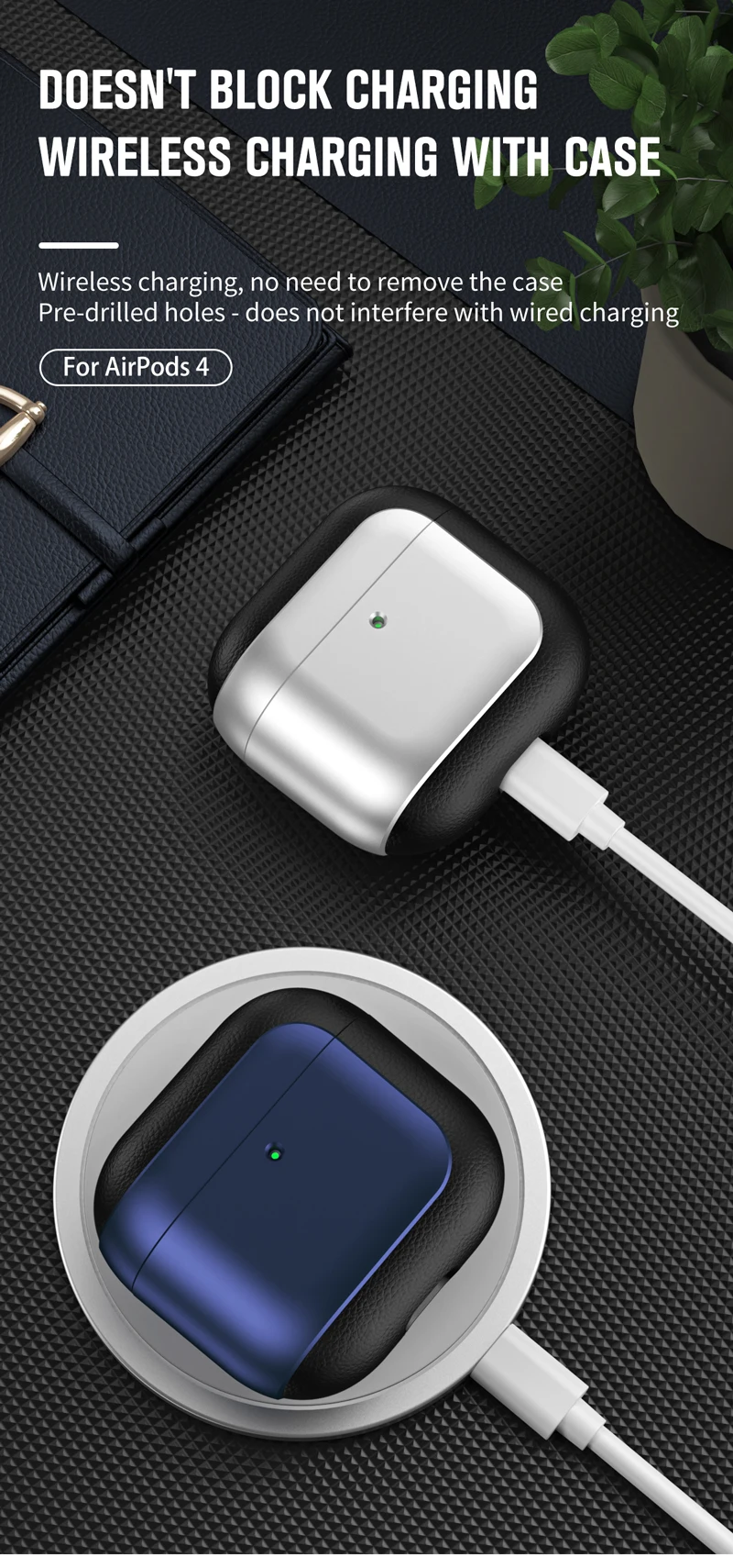 Роскошный защитный чехол для наушников Airpods 4-го поколения противоударный с