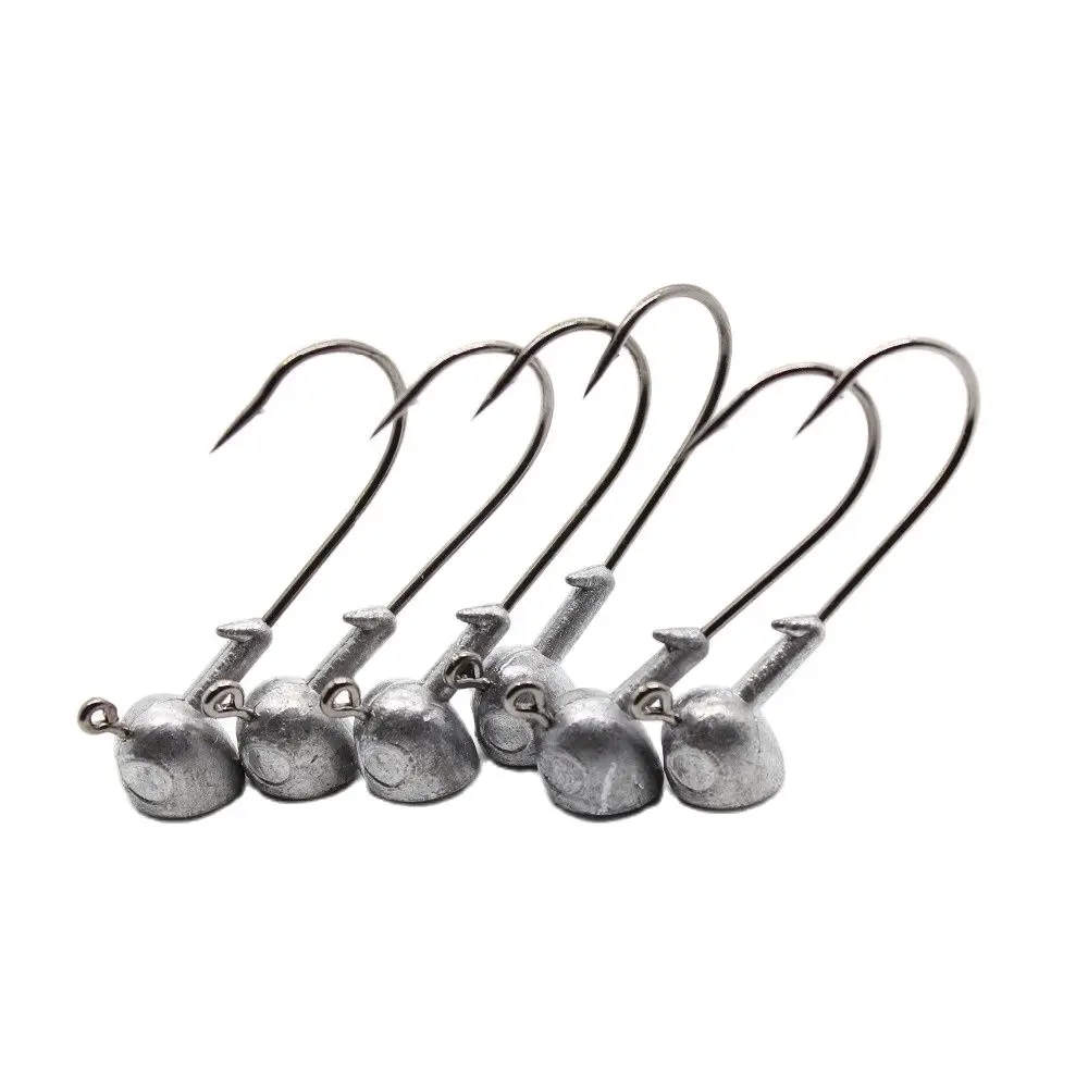 

AOCLU Bared No painting jig head 6pcs/lot from 3.5g to 18g for soft lure jigging sharp fishing hooks