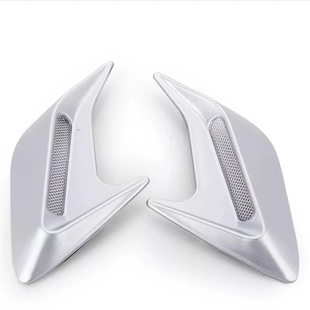 

2pcs 3D Car Side Vent Air Flow Fender Sticker Auto Simulation Air Inlet Decorative Shark Gill Intake Hood Car Decor Modification