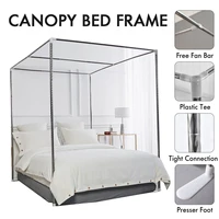 stainless steel mosquito net frame bed canopy bracket for four corner bed easy install bed netting support without mosquito net