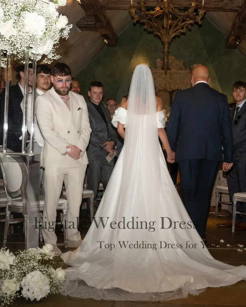 Eightale винтажное свадебное платье из атласа по индивидуальному заказу с открытыми