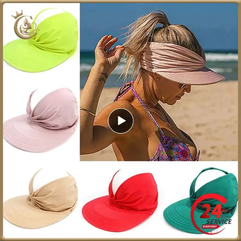 

1~10PCS Women Sun Visor Sun Hat Wide Brim Sunhat Summer Outdoor Casual Sunscreen Caps Anti-ultraviolet Elastic Hollow Top Hat