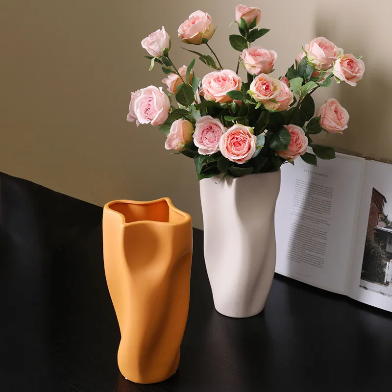 

Nordic water ripple Morandi ceramic vase decoration flower arrangement living room dining table home decoration art flower