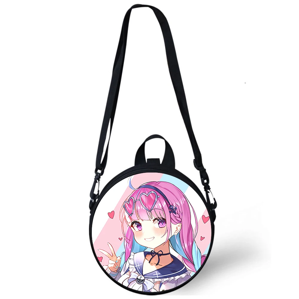 Minato Aqua hololive girl Child kindergarten Bag 3D Print Crossbody Shoulder Bags School Women Mini Round Bagpacks Rugtas Bag
