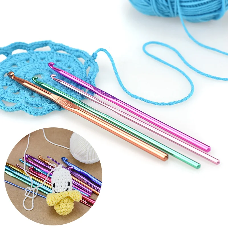 

Набор крючков для вязания, 14 шт., Алюминиевые крючки для вязания, многоцветные спицы 2-10 мм, инструменты для рукоделия и плетения, Швейные аксессуары