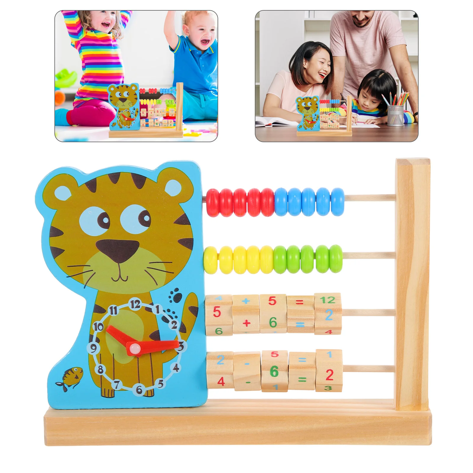 

Funny Calculation Rack Children Clock Abacus Bead Colorful Beads Math Teaching Tool