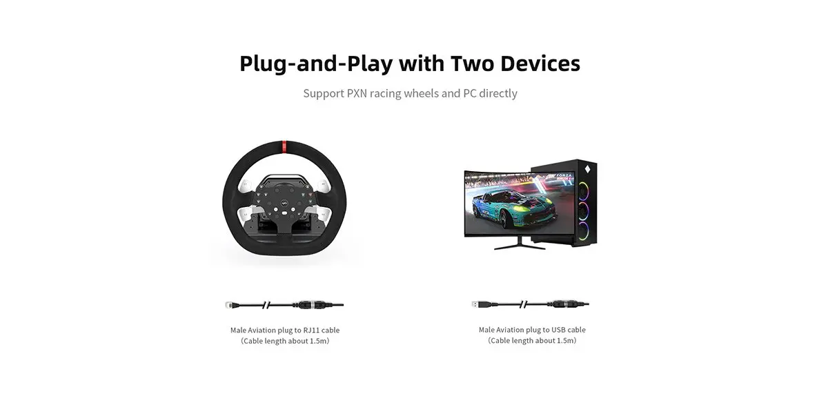 PXN Gaming Steering Wheel 6+1 Gear Shifter A7 for V10,V9,V900,V3,V12 Racing Simulator Steering Wheel For PC Windows 7/8/10/11 images - 6