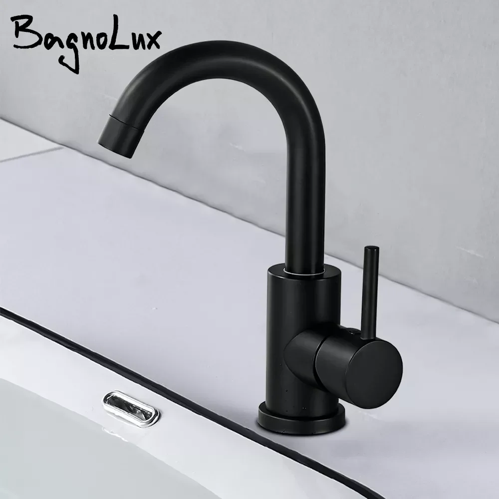 

Black Mixed Sink Faucet Type WC Mixer Tap Single Handle Platform One Hole Installation Bathroom Shower Kitchen