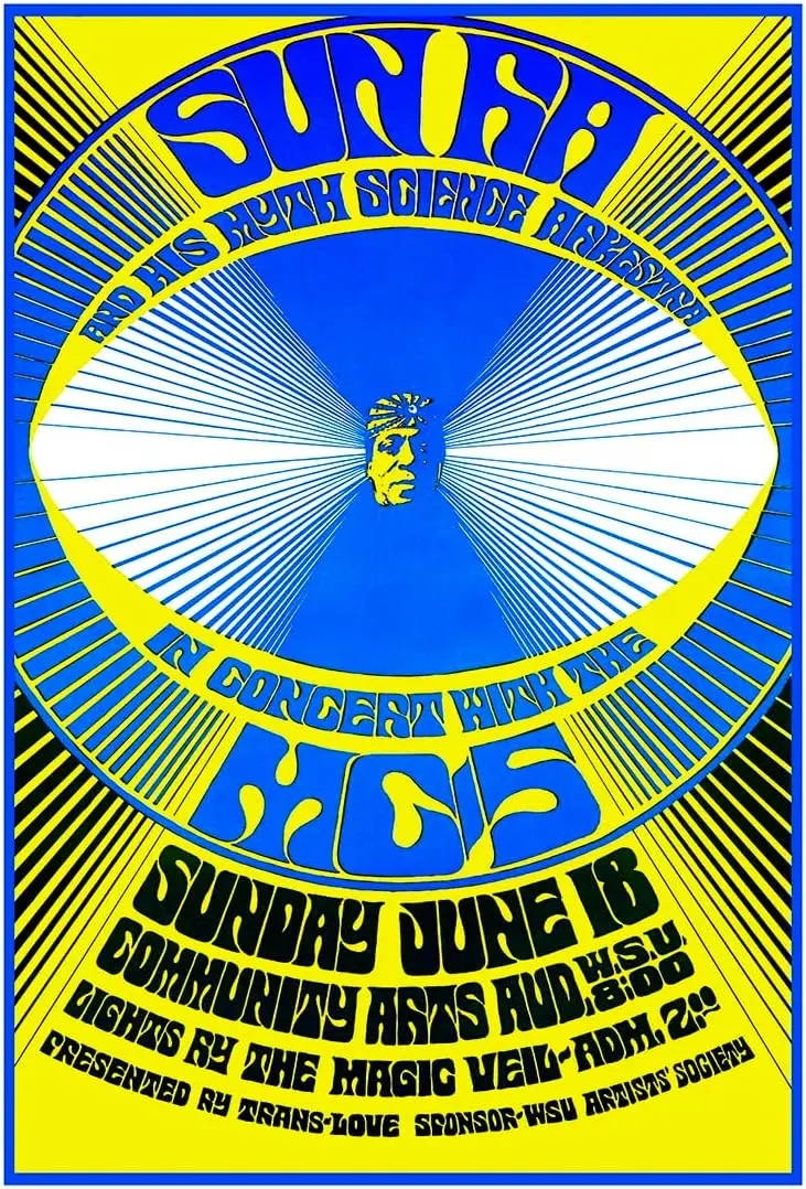 Плакат концерта Солн Ра и его миф науки Arkestra джаз Sun Ra жестяная вывеска