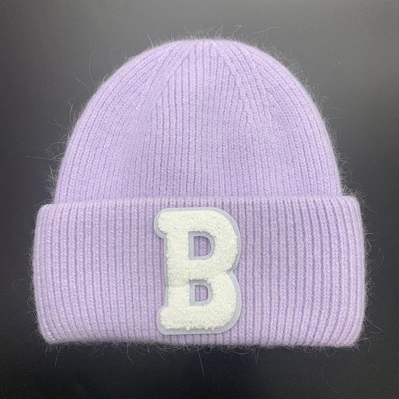 Женская вязаная шапка из натурального кроличьего меха модные зимние шапки с