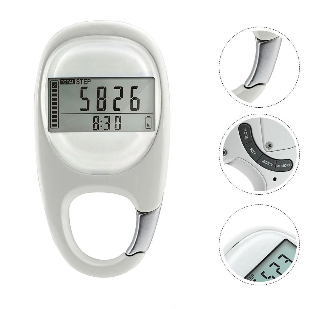

Carabiner Pedometer Running Step Counter Fitness Information Tool Sports Gadget