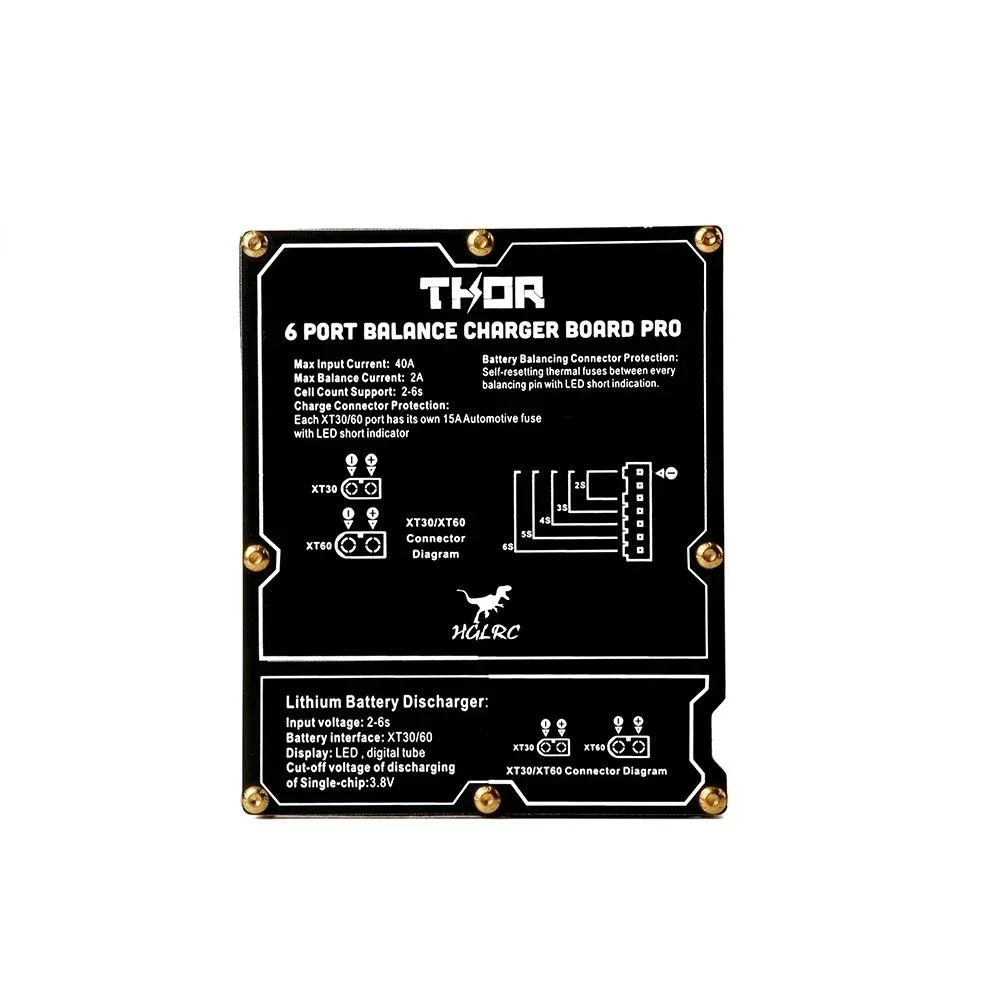 Фото Плата зарядного устройства FyHGLRC Thor 6 Pro для LiPo аккумуляторов, 40А, с разъемами XT60/XT30, 2-6S, с функцией разрядки, для IMAX B6, ISDT Q6, Nano, HOTA D6 Pro №4