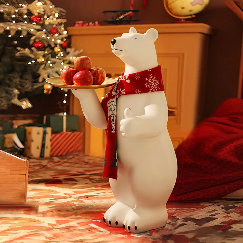 

New 83CM Year Home Bear Figurine Statue Large Landing Decor Christmas Window Decoration Store Opening Gifts Sculpture