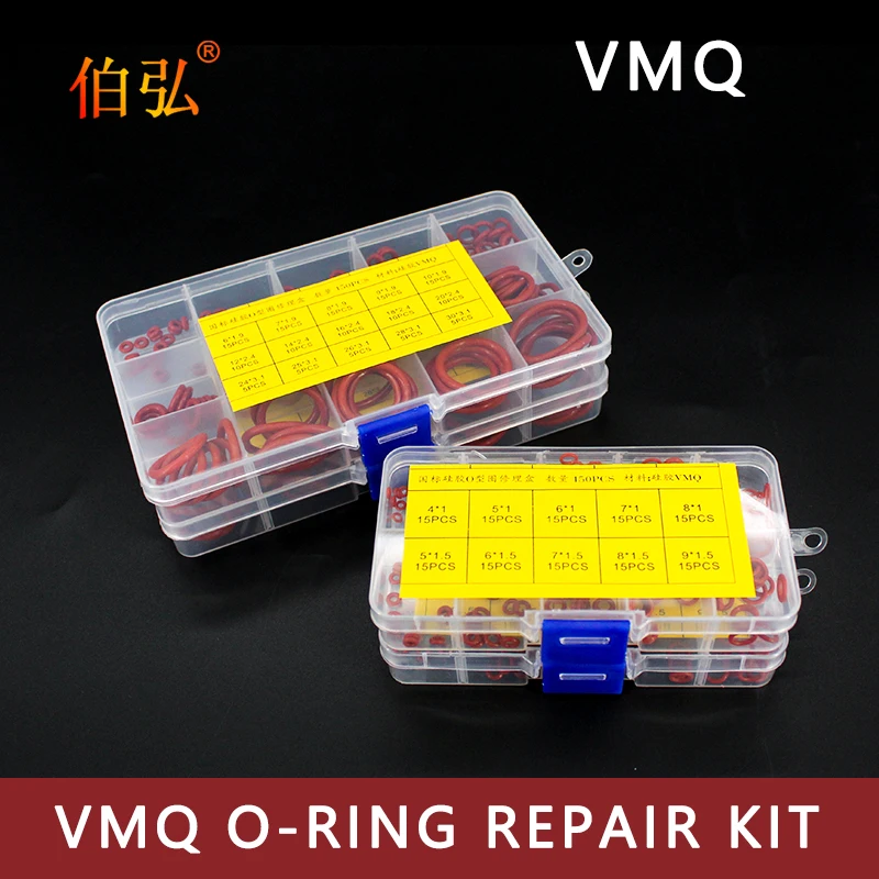 

Thickness 1/1.5/1.9/2.4/3.1mm Red Ring Silicone ORing Seal Silicon Sealing O-rings VMQ Washer oring set Assortment Kit Set Oring