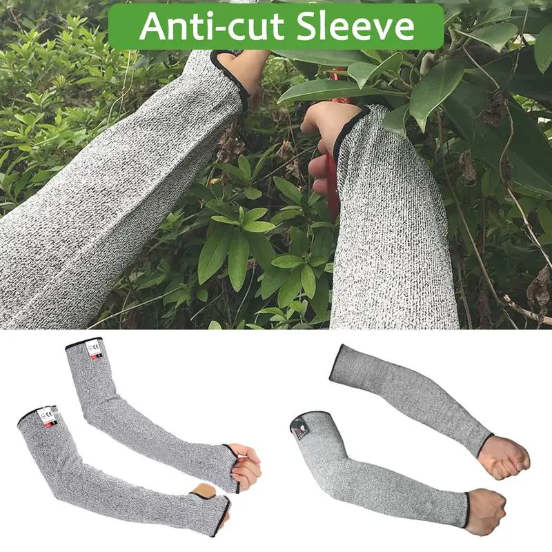 

1pair Work Oversleeves HPPE Anti-cut Arm Guard Washable Welding Gardening Glass Factory Work Long Sleeve Protective Gloves
