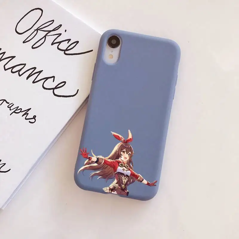 

YNDFCNB Genshin Impact Phone Case Soft Solid Color for iPhone 11 12 13 mini pro XS MAX 8 7 6 6S Plus X XR