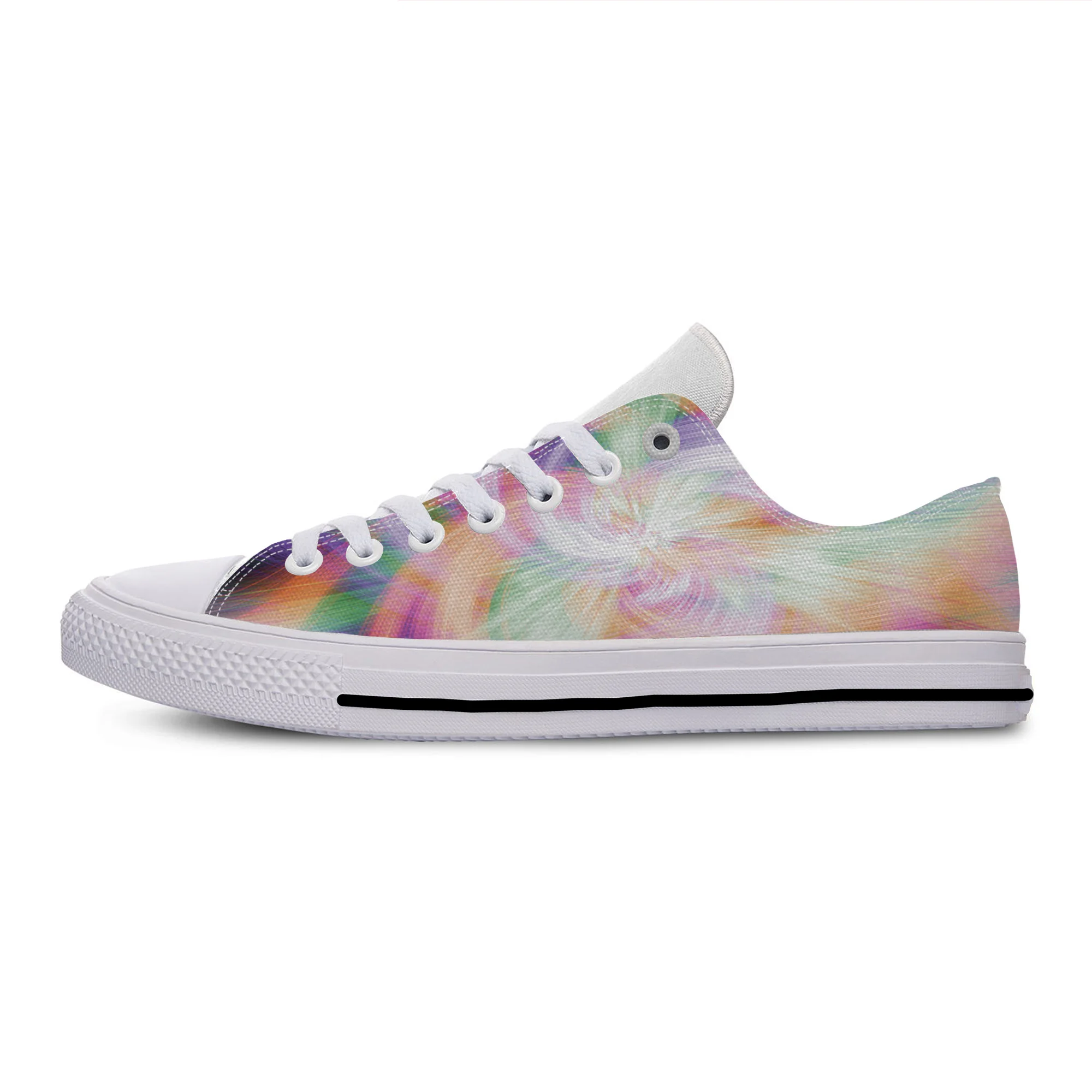 

Colorful Vortex Tie Dye Swirl Abstract Rainbow New Arrive Classic Canvas Shoes Men Women Casual Sneakers High Top Board Shoes
