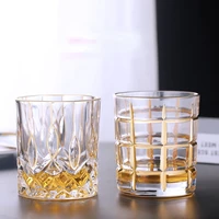 crystal glass with golden mouth whisky glass home classical foreign wine glass strong wine glass beer glass and wine set