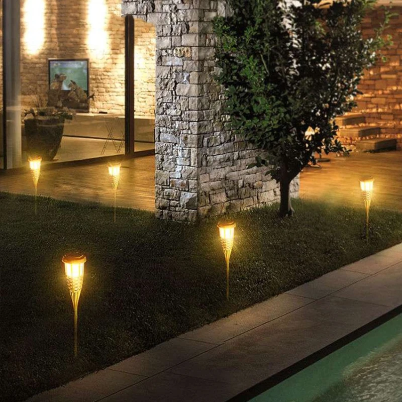 

Solid Product Quality Outdoor Courtyard Lamp Solar Light Weatherproof Eternal Flame Waterproof Dancing Flames Design Lawn Lights