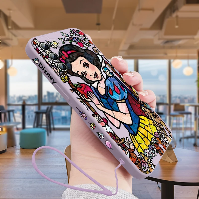 

Disney Beauty Snow White Samsung Phone Case For Galaxy S23 S22 S21 S20 Pro FE Note 20 Plus Ultra Liquid Left Rope Cover