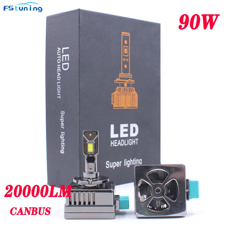 2pcs 90W D1s Car LED Bulb 20000lm D1s D2s D3s D8s Led Super Bright Canbus 6000K D1s D3s D8s Led Headlight Kits