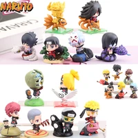 6pcs q version naruto anime figurine uchiha sasuke itachi gaara akatsuki action figure pvc model toys for children