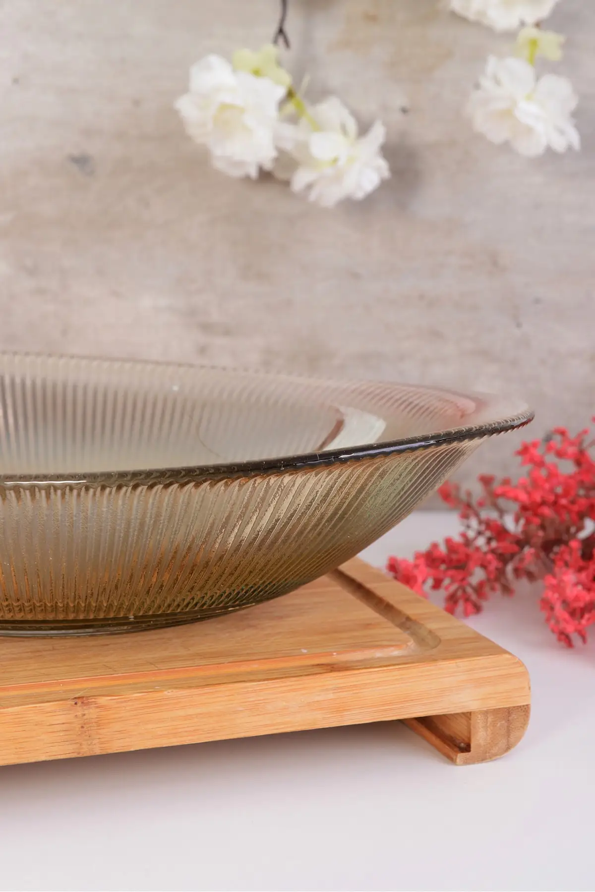 Tableware & Kitchen Home Furniture Rays Oval Salad Bowl-large-smoked Luster Grey Bowl images - 6