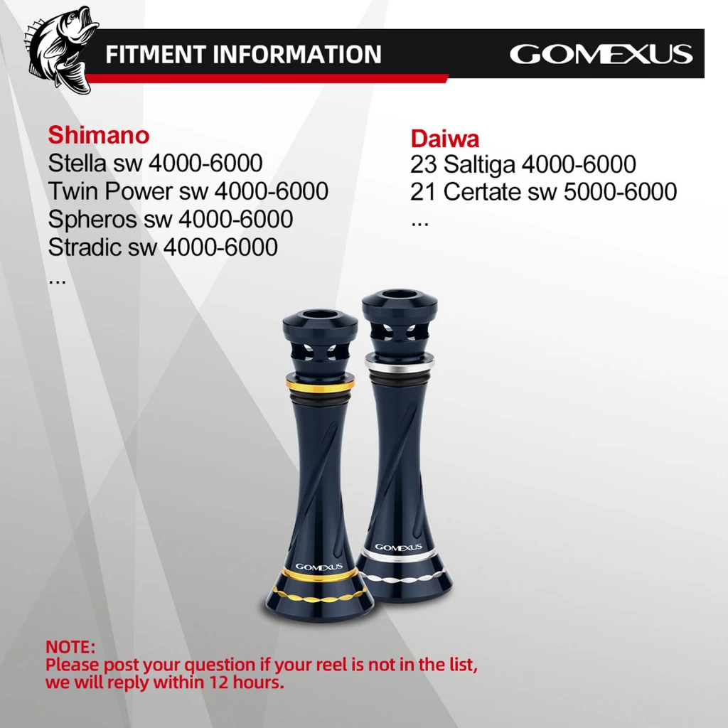 Фото Подставка для катушек Gomexus для Daiwa Certate SW, Saltiga, Shimano Stella, Spheros, Stradic, Twin Power, 55 мм, алюминиевая, R9 №2