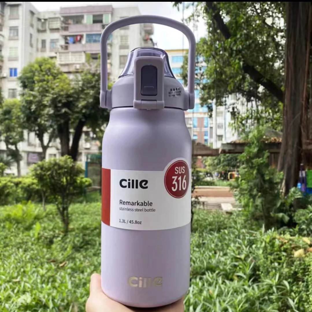 

Термос большой емкости, портативная Термокружка, чашка из нержавеющей стали, Спортивная велосипедная вакуумная колба с изоляцией