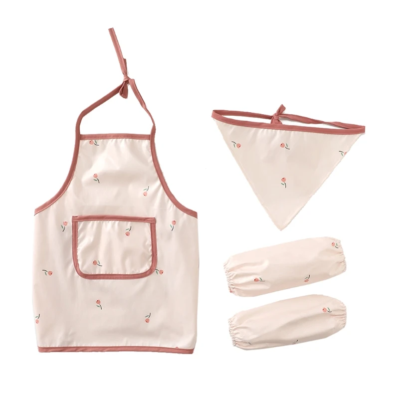 

Children Cute Printed Girls Boys Aprons for Cooking Baking Painting Gardening Stuff Feeding Smock Bibs Waterproof Pinafore
