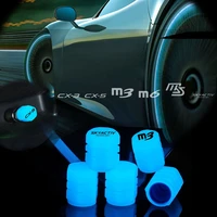 5pcs universal luminous dust proof valve tire caps cover car for mazda cx3 cx5 m3 m6 ms skyactiv lettering logo